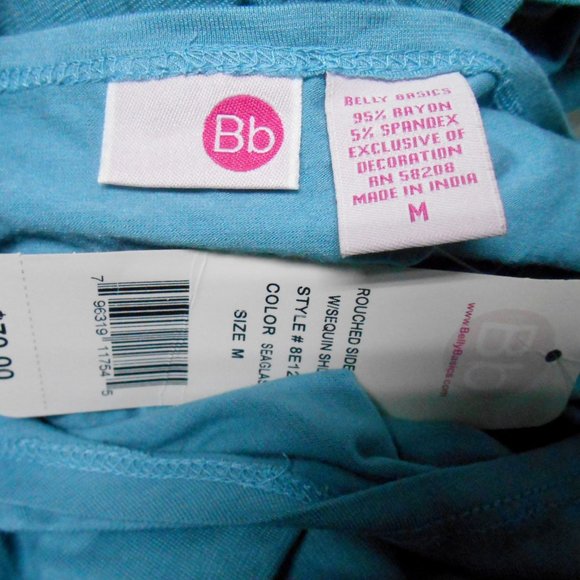 NWT Belly Basics blue sequin Maternity tank top M - Picture 4 of 4